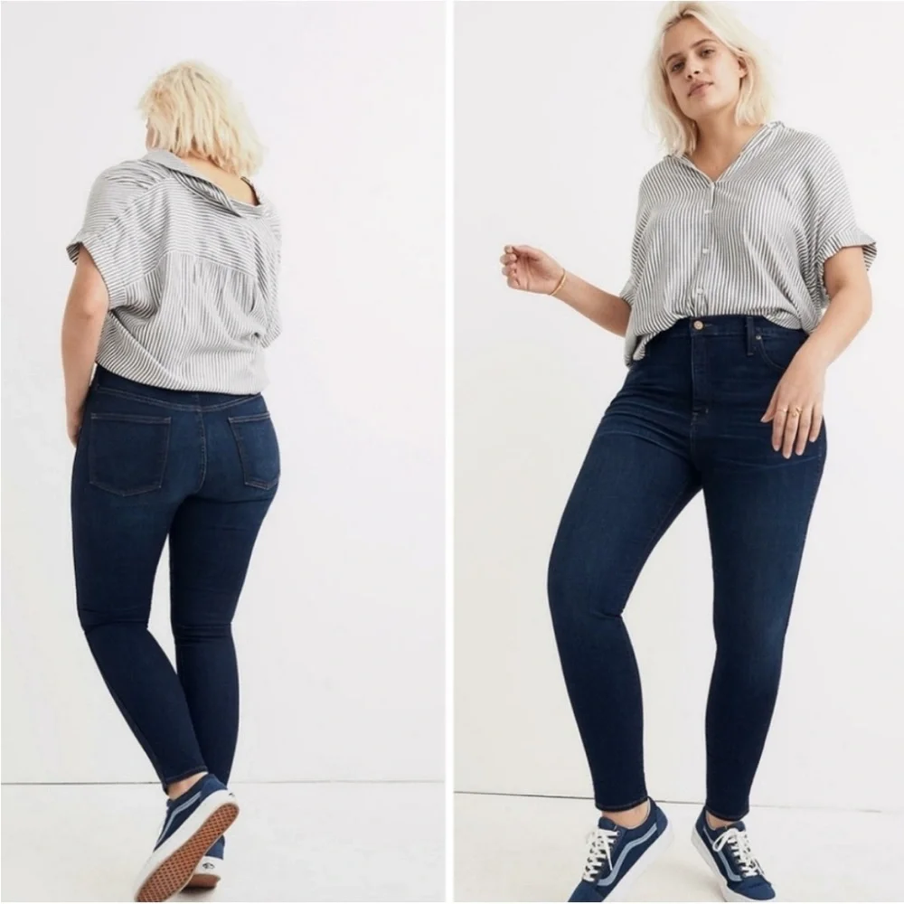 Madewell 10” High Rise Skinny 31T Dark Wash Raw Hem - Picture 1 of 8